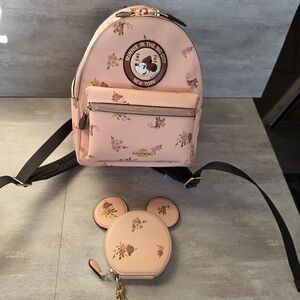 Coach "Minnie In The City" Small Backpack w Matching Wristlet Wallet